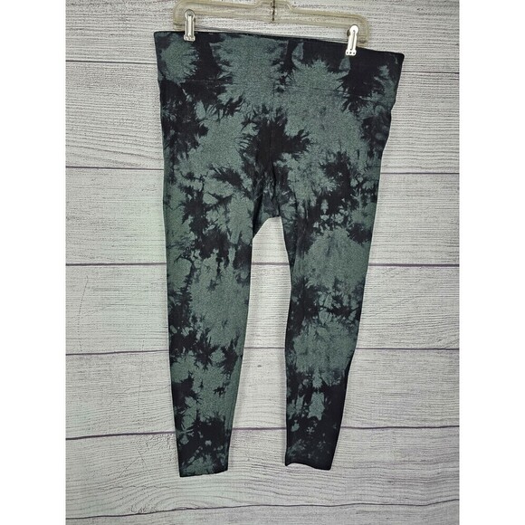 Calvin Klein Performance Tie Dye Mid-Rise Leggings Green and Black Size 1X - Picture 1 of 7